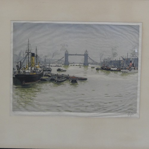 284 - Hans Figura (Austrian, 1898-1978), “The Tower Bridge, London”, limited edition coloured ... 