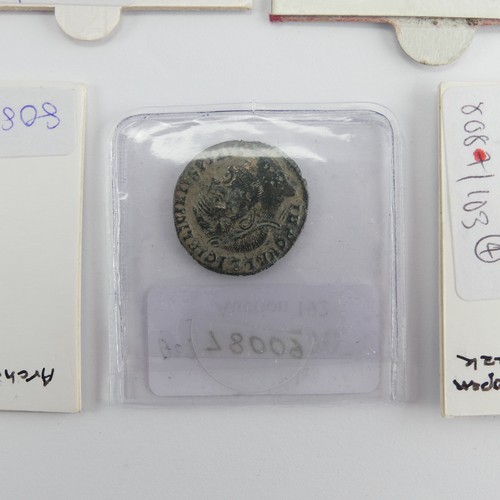 187 - Antiquarian Coins; Roman Republic Period, a silver Denarius, the obverse with helmetted head of Roma... 