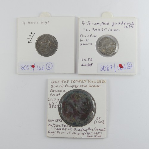 188 - Antiquarian Coins; A quantity of late Roman Republic period Coins, including A Sextus Pompey bronze ... 