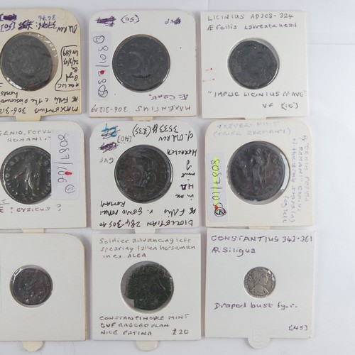 190 - Antiquarian Coins; A collection of Roman Imperial Coins, mostly 3rd and 4th Century, various mints, ... 