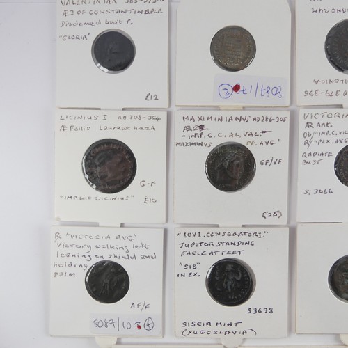 190 - Antiquarian Coins; A collection of Roman Imperial Coins, mostly 3rd and 4th Century, various mints, ... 