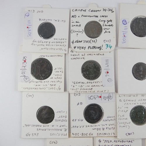 190 - Antiquarian Coins; A collection of Roman Imperial Coins, mostly 3rd and 4th Century, various mints, ... 