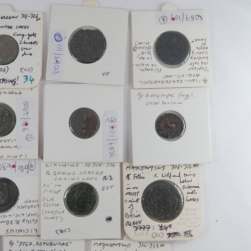 190 - Antiquarian Coins; A collection of Roman Imperial Coins, mostly 3rd and 4th Century, various mints, ... 