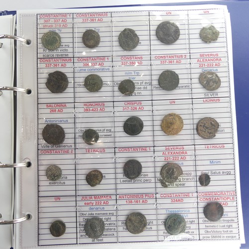 191 - Antiquarian Coins; A catalogued collection of Roman Imperial Coins, mostly 3rd and 4th Century, appr... 