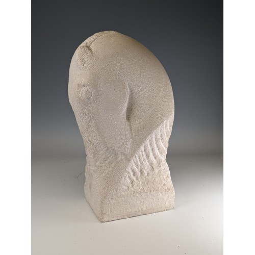 304 - David Klein (British, b.1962), Equus, carved Portland stone sculpture of a horse head, signed 