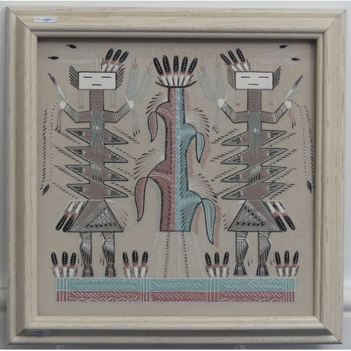 234 - Sammy Myerson, Corn and Yeis, a Navajo sand Painting, signed in full and inscribed on verso, 29cm x ... 