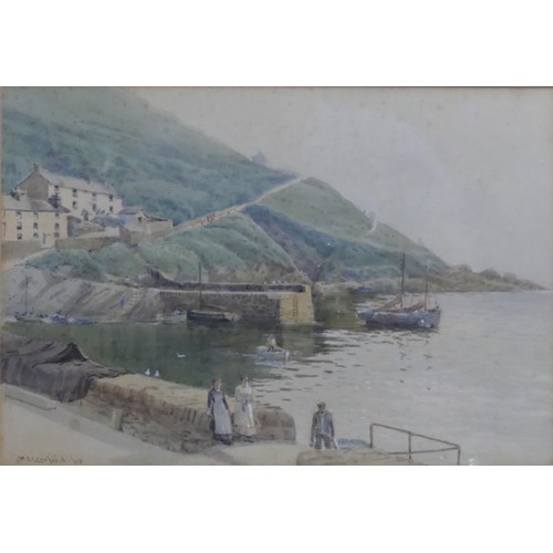 296 - William Edward Croxford (British, 1852-1926), The outer harbour, Polperro, watercolour, signed and d... 