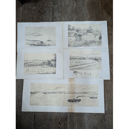 277 - De Fialon?; (19th Century), ten pencil sketches, each titled, 'De Fialon's Pencil Sketch Tour throug... 