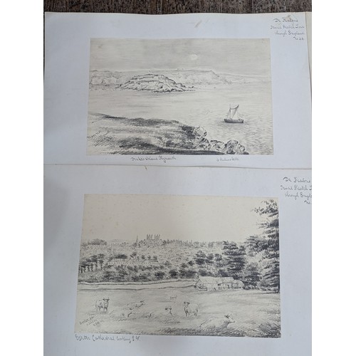 277 - De Fialon?; (19th Century), ten pencil sketches, each titled, 'De Fialon's Pencil Sketch Tour throug... 