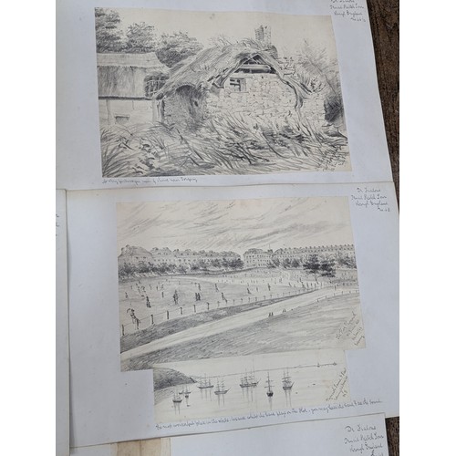 277 - De Fialon?; (19th Century), ten pencil sketches, each titled, 'De Fialon's Pencil Sketch Tour throug... 