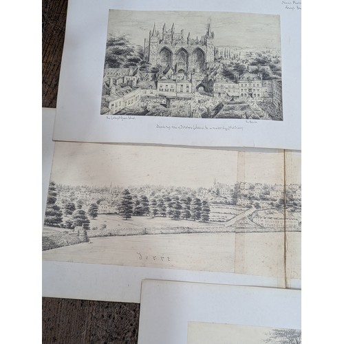 277 - De Fialon?; (19th Century), ten pencil sketches, each titled, 'De Fialon's Pencil Sketch Tour throug... 