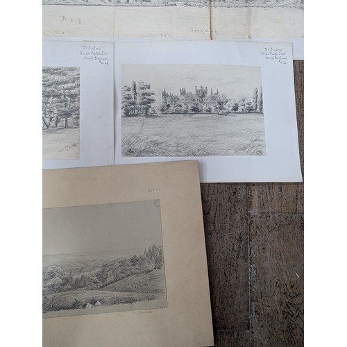 277 - De Fialon?; (19th Century), ten pencil sketches, each titled, 'De Fialon's Pencil Sketch Tour throug... 