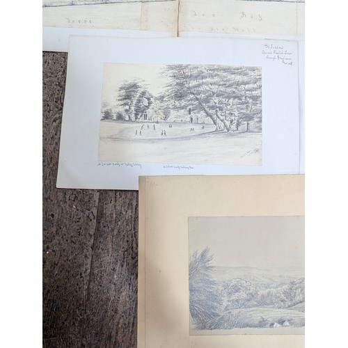 277 - De Fialon?; (19th Century), ten pencil sketches, each titled, 'De Fialon's Pencil Sketch Tour throug... 