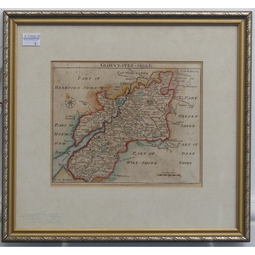 297 - John Rocque (French/British 1704-1762), ‘Gloucestershire’, hand coloured engraved map, i... 