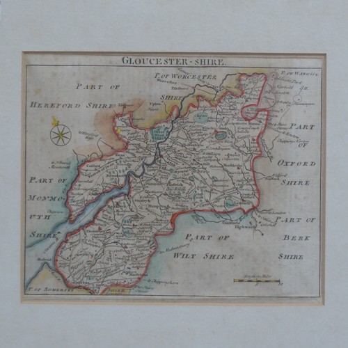 297 - John Rocque (French/British 1704-1762), ‘Gloucestershire’, hand coloured engraved map, i... 