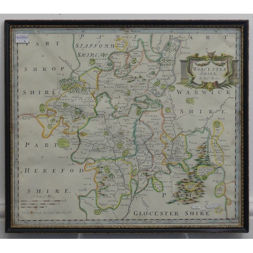 297 - John Rocque (French/British 1704-1762), ‘Gloucestershire’, hand coloured engraved map, i... 