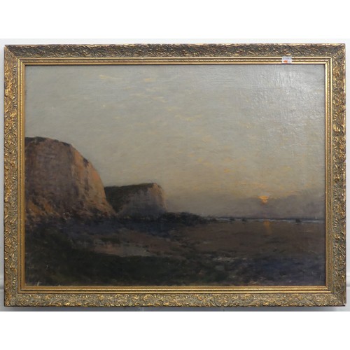 298 - 19th Century School, Sunset, oil on canvas, 54cm x 73.5cm (21¼in x 29in), framed.