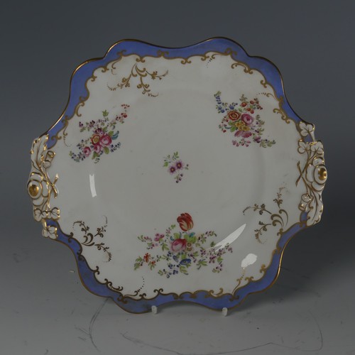 95 - A John Ridgeway porcelain part Tea Service, painted with floral sprays within gilt and blue border, ... 