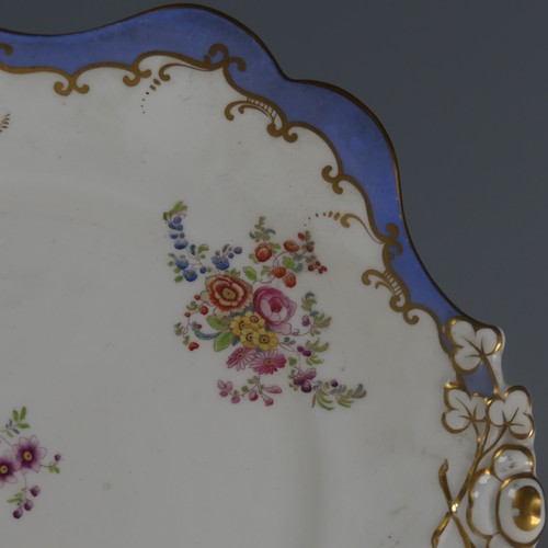 95 - A John Ridgeway porcelain part Tea Service, painted with floral sprays within gilt and blue border, ... 