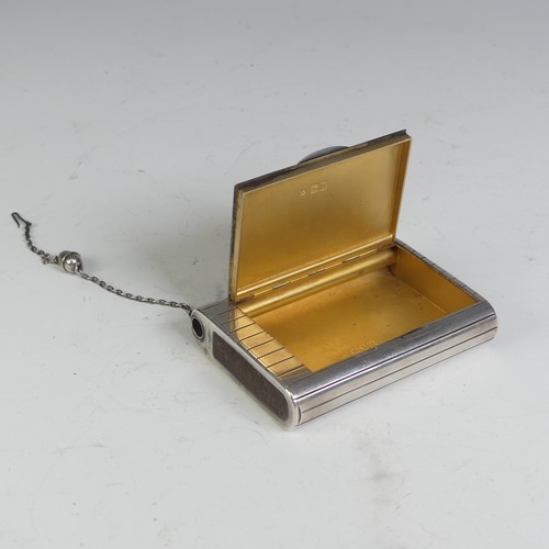 2 - A George V silver combination Tobacco / Vesta Case, by Frederick Thomas Buckthorpe, hallmarked ... 