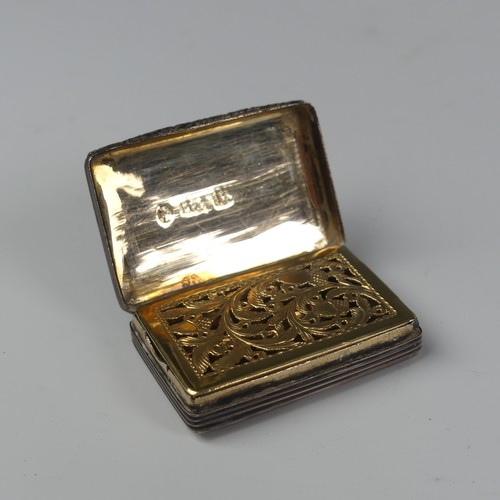 4 - A George IV silver Vinaigrette, by Ledsam, Vale & Wheeler, hallmarked Birmingham, 1829, of recta... 