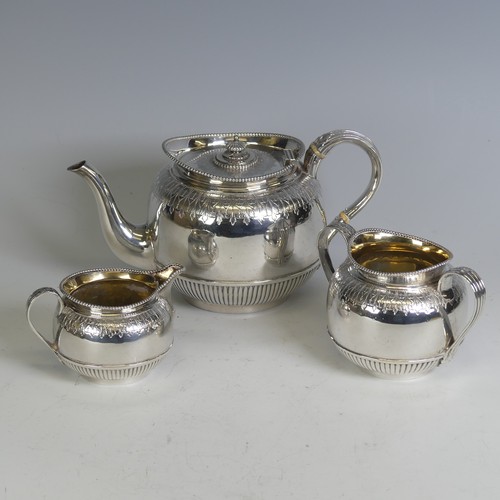 54 - A late Victorian silver three piece Tea Set, by Elkington & Co Ltd., hallmarked Birmingham 1896/... 