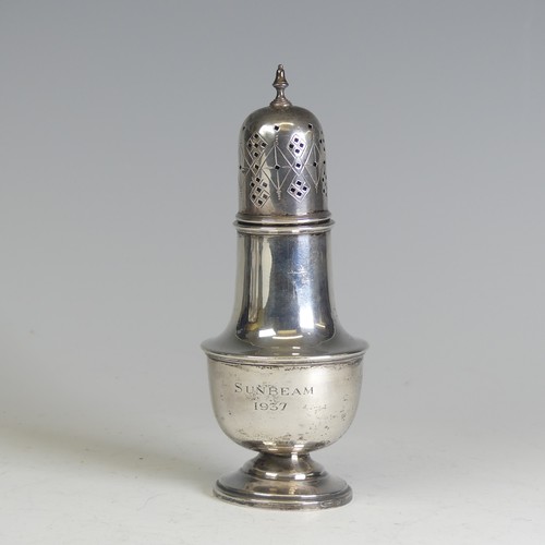 76 - A George V silver Sugar Caster, by Viner's Ltd., hallmarked Sheffield, 1933, of traditional form wit... 