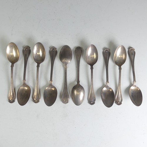 88 - A set of ten American sterling silver Teaspoons, by A.Stowell & Co., initialled, 15cm long, 9.7o... 