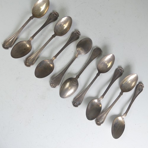 88 - A set of ten American sterling silver Teaspoons, by A.Stowell & Co., initialled, 15cm long, 9.7o... 