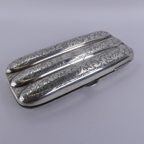 9 - A late Victorian silver Cigar Case, by Joseph Gloster, hallmarked Birmingham 1897, three sections, t... 