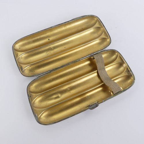 9 - A late Victorian silver Cigar Case, by Joseph Gloster, hallmarked Birmingham 1897, three sections, t... 