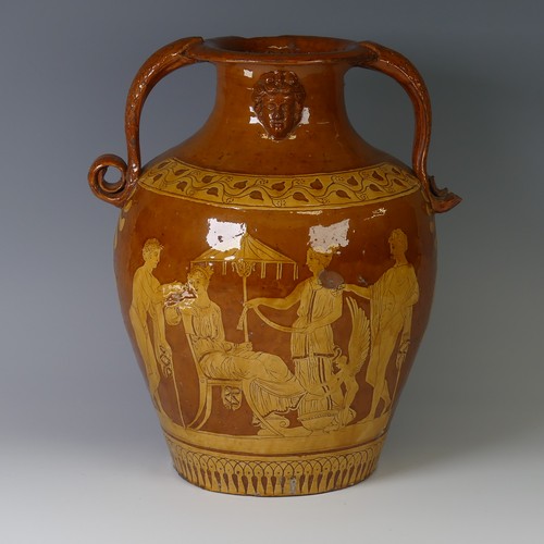 8 - Edwin Beer Fishley (1832-1912) a Fremington Pottery twin-handled Vase, decorated in slipware and sgr... 