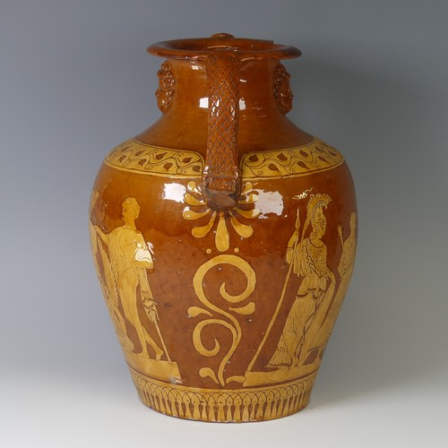 8 - Edwin Beer Fishley (1832-1912) a Fremington Pottery twin-handled Vase, decorated in slipware and sgr... 