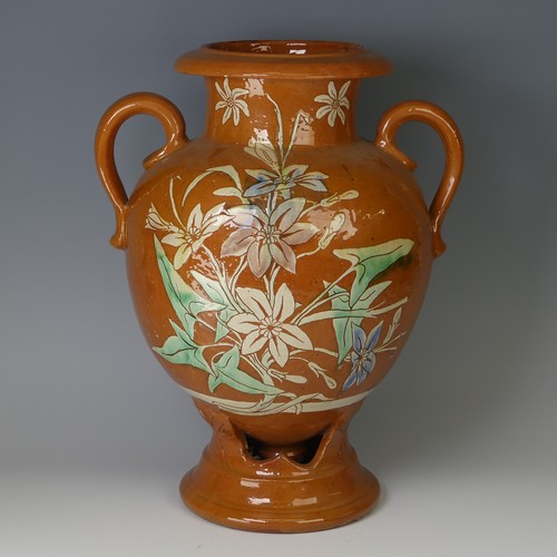 14 - Edwin Beer Fishley (1832-1912) a Fremington pottery twin-handled Vase, of large proportions, decorat... 