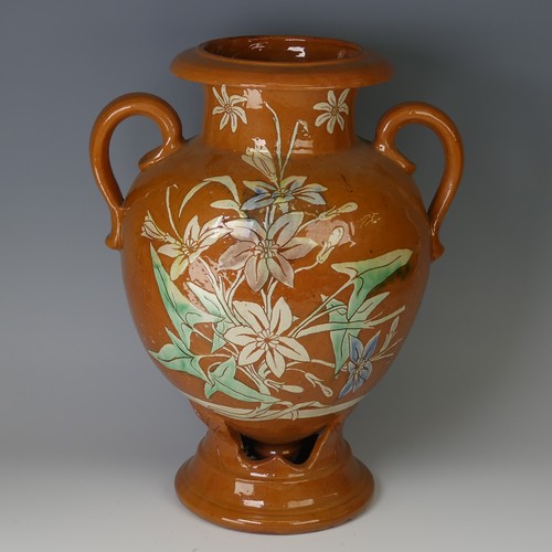 14 - Edwin Beer Fishley (1832-1912) a Fremington pottery twin-handled Vase, of large proportions, decorat... 