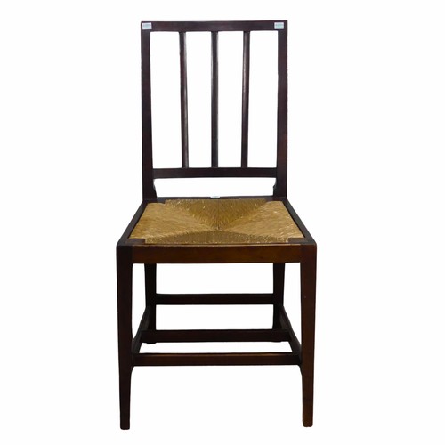 504 - An Edward VII mahogany slat back Coronation Chair, by Glenister of Wycombe, stamped makers mark to t... 