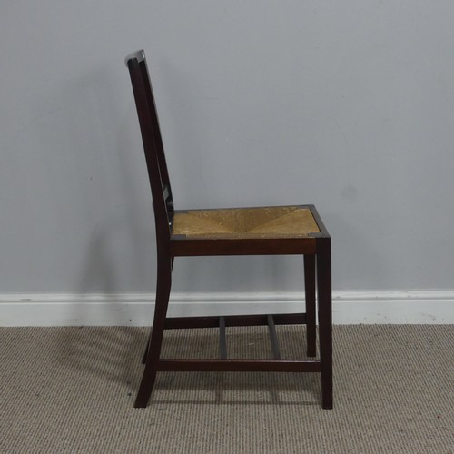 504 - An Edward VII mahogany slat back Coronation Chair, by Glenister of Wycombe, stamped makers mark to t... 