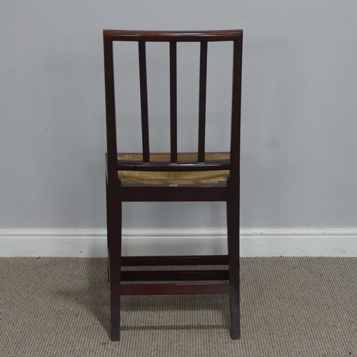 504 - An Edward VII mahogany slat back Coronation Chair, by Glenister of Wycombe, stamped makers mark to t... 