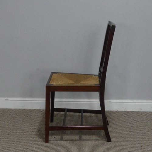 504 - An Edward VII mahogany slat back Coronation Chair, by Glenister of Wycombe, stamped makers mark to t... 