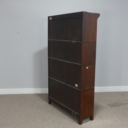 505 - An early 20th century mahogany four-tier Barristers Bookcase, having four glazed sliding doors, rais... 