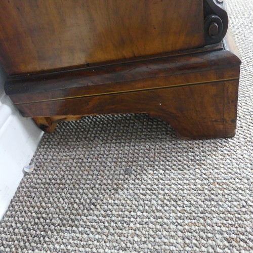 524 - A 19th century walnut veneered breakfront Credenza, the moulded top over frieze with ebony and walnu... 