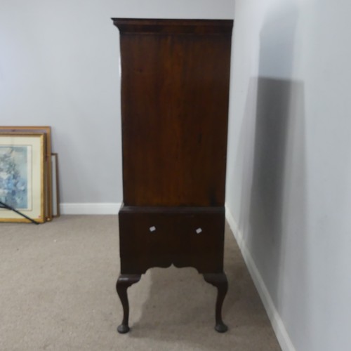 525 - A Georgian mahogany Chest on stand, moulded cornice over two short drawers and three long drawers, a... 