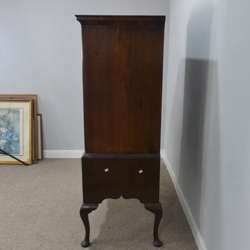 525 - A Georgian mahogany Chest on stand, moulded cornice over two short drawers and three long drawers, a... 