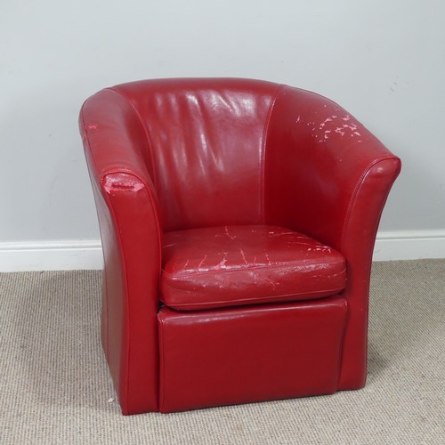 532 - A late 20th century leatherette tub Armchair, W 74 cm x H 73 cm x D 74 cm.