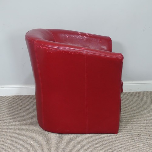 532 - A late 20th century leatherette tub Armchair, W 74 cm x H 73 cm x D 74 cm.