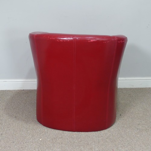 532 - A late 20th century leatherette tub Armchair, W 74 cm x H 73 cm x D 74 cm.