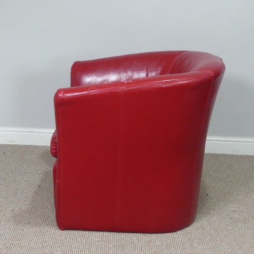 532 - A late 20th century leatherette tub Armchair, W 74 cm x H 73 cm x D 74 cm.