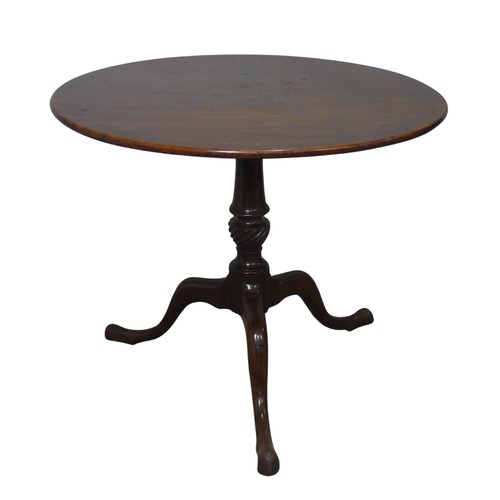 537 - A 19th century mahogany tilt top Table, raised on turned column and cabriole legs, W 85 cm x H 90 cm... 