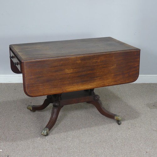 540 - A 19th century mahogany bird cage Pembroke Table, raised on scrolled and reeded quadraform base with... 