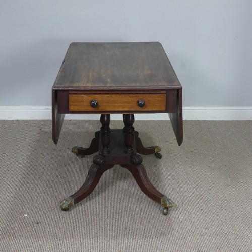 540 - A 19th century mahogany bird cage Pembroke Table, raised on scrolled and reeded quadraform base with... 